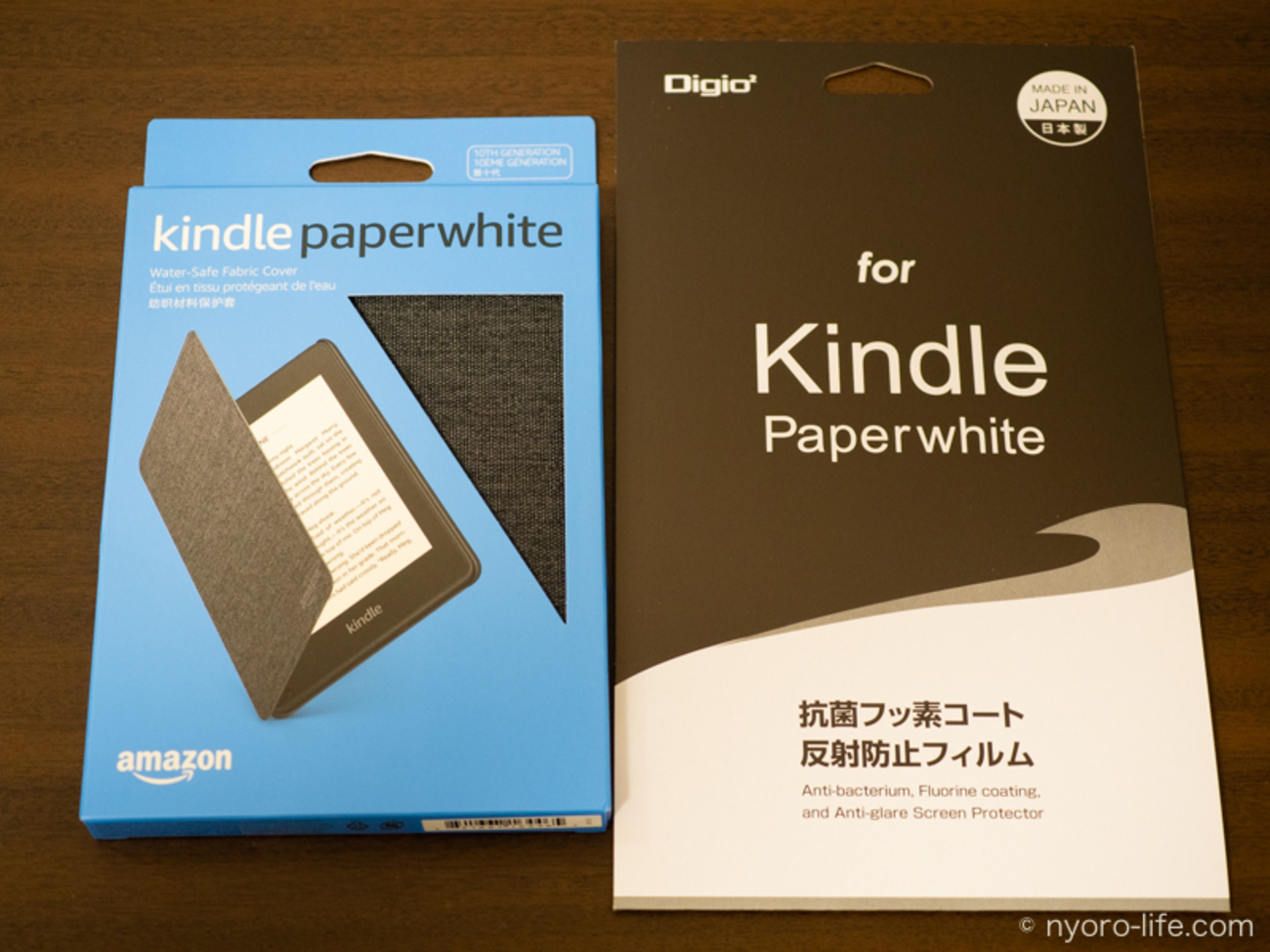 Kindleアクセサリ】Kindle Paperwhiteに保護フィルムとファブリック 