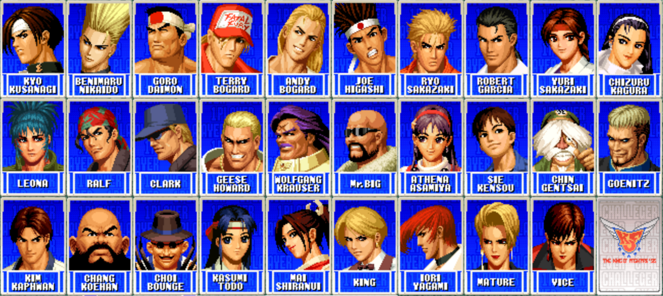 KOF96キャラクターセレクト画面のアレ - 駄文