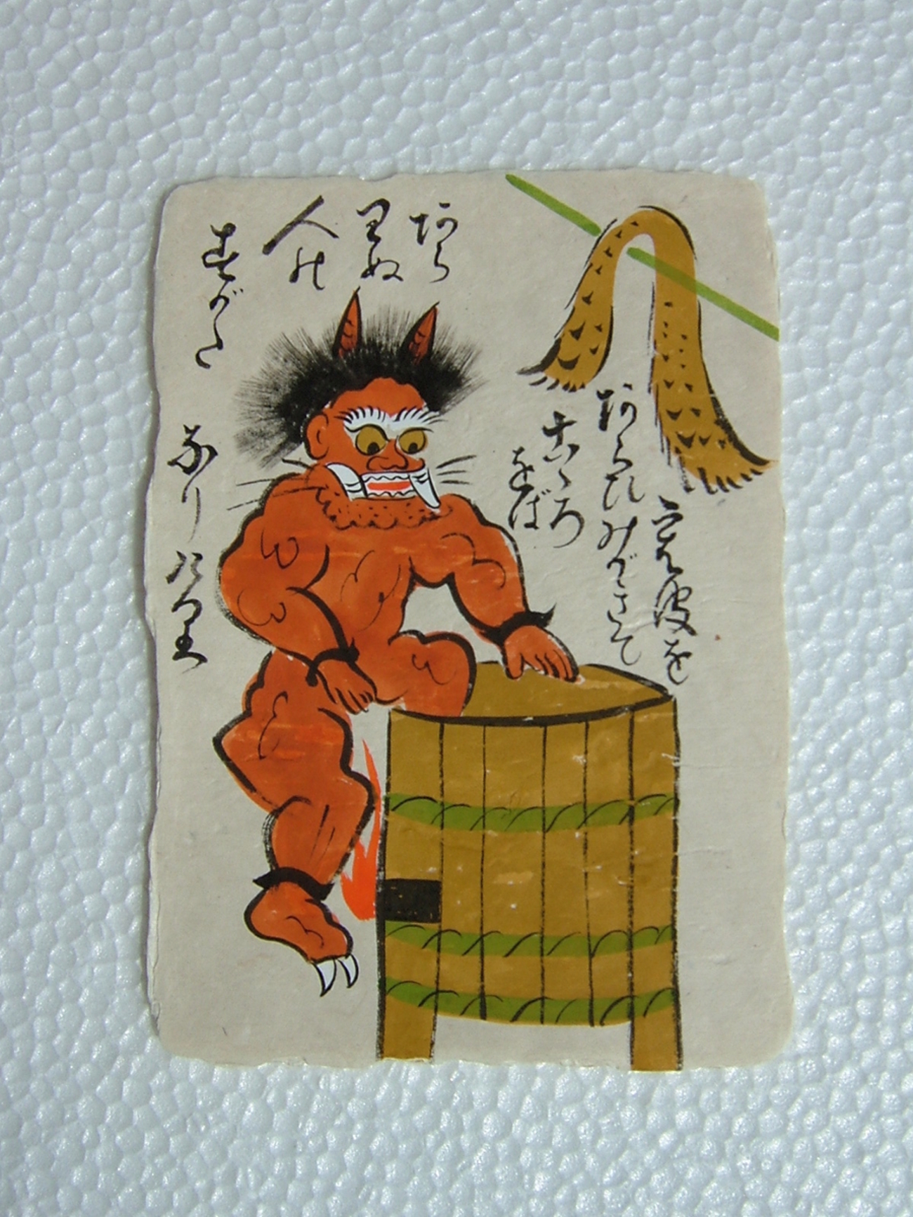 模写大津絵、鬼の行水、額付き 絶品】 大津絵/鬼の行水 - 一蓮の大津絵ギャラリー 絵画 - 絵画
