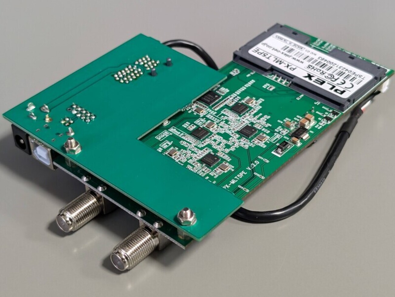 PX-MLT5PEをPLEXチューナー外付け化キット基板 3.3V TYPE-Bに取り付け 