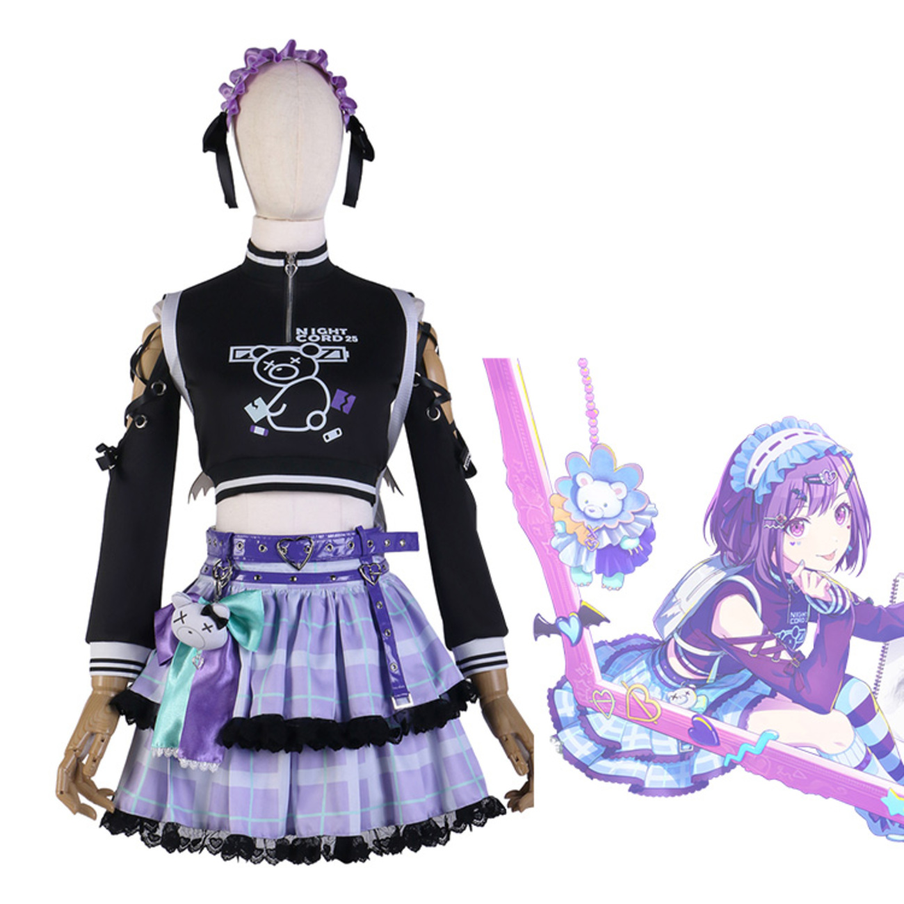 プロジェクトセカイ 朝比奈まふゆ ダークデコラ・ハートガール コスプレ S-XL プロジェクトセカイ 朝比奈まふゆ ダークデコラ・ハートガール