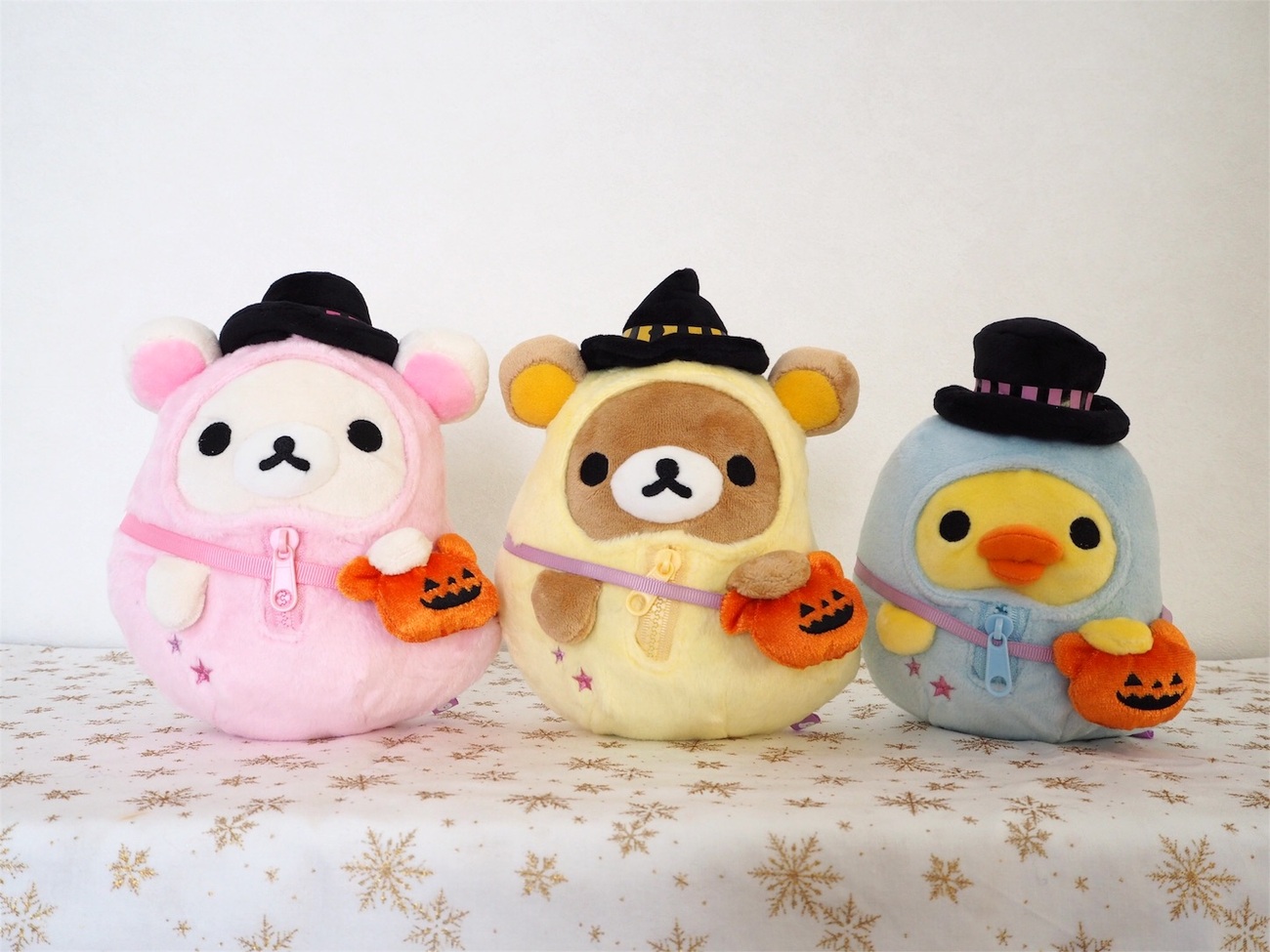ハロウィンぬいぐるみ：リラックマ、コリラックマ、キイロイトリ 