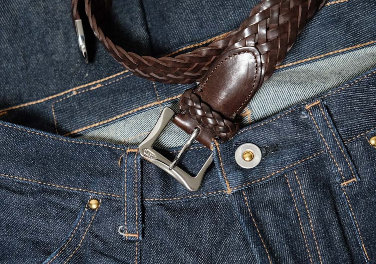 色ち買い】J&M DAVIDSON（デヴィッドソン）のメッシュベルトのブラウン 