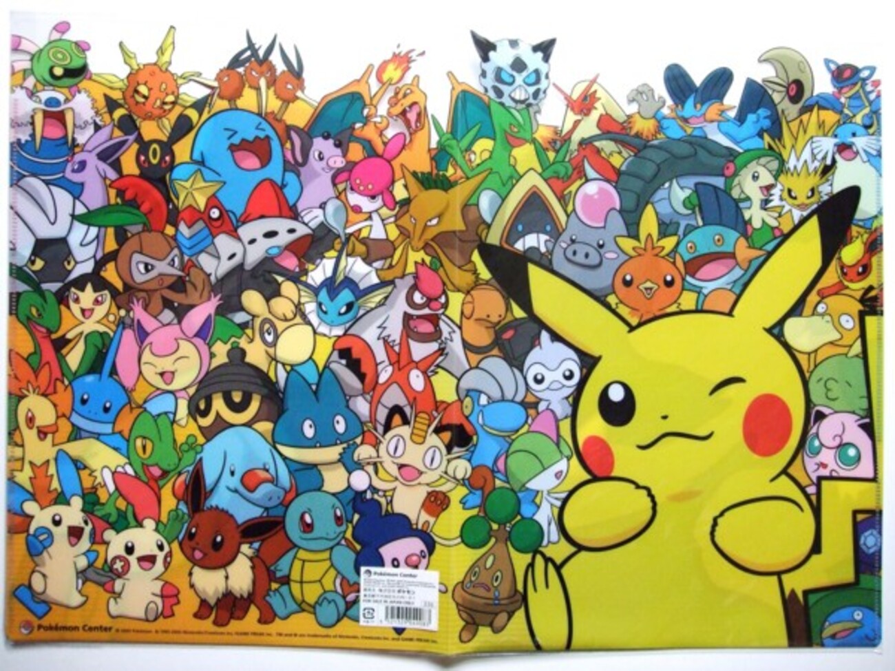A4ダブルポケットクリアファイル ピカチュウ・ミュウ・ルカリオ(2005年 