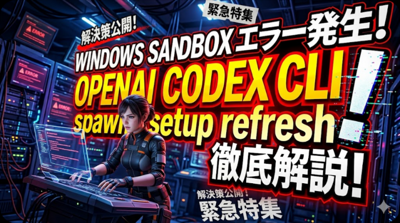 OpenAI Codex CLIにおけるwindows sandbox: spawn setup refreshエラー