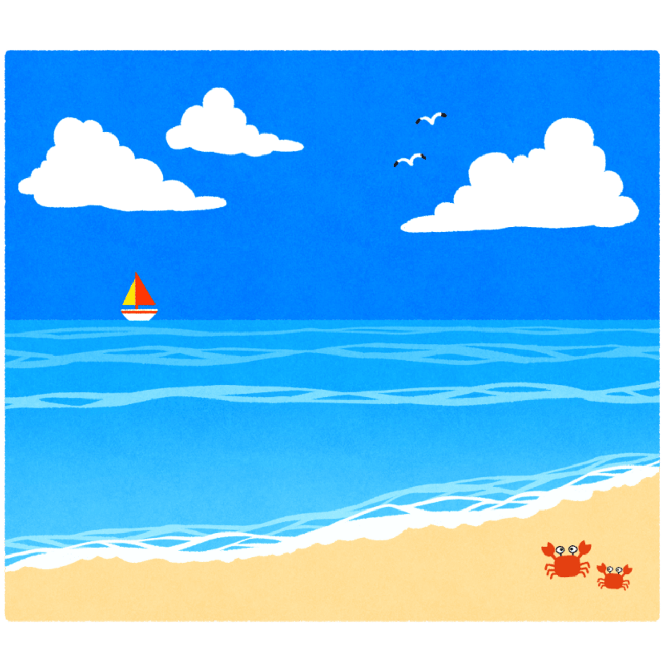 海のフリーイラスト素材 - 無料のイラスト素材 タダ絵