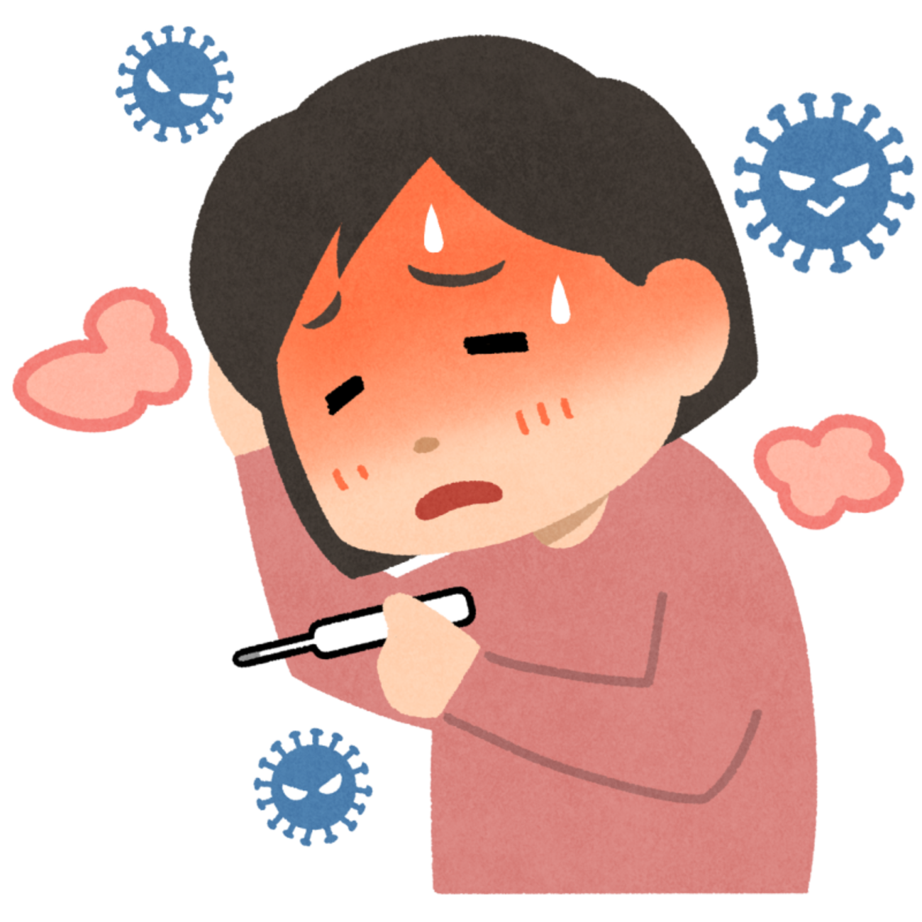 インフルエンザ・風邪のフリーイラスト素材 - 無料のイラスト素材 タダ絵