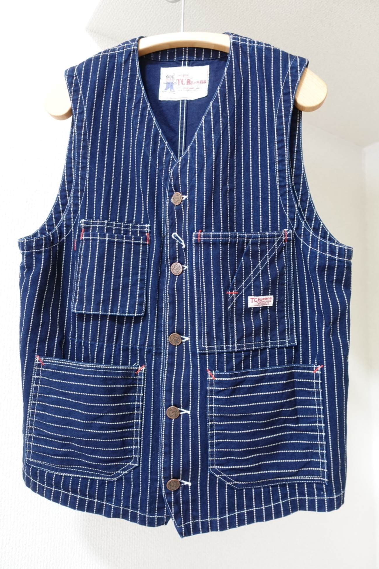 トップス TCB jeans TCB TABBYS VEST BLUE WABASH TABBYS VEST | TCB jeans