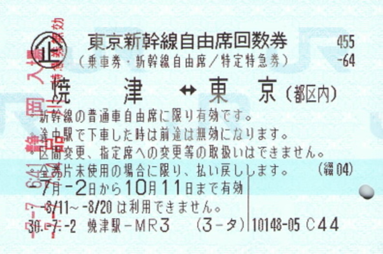 新幹線回数券の販売終了が発表されました - 続・吾輩はヲタである