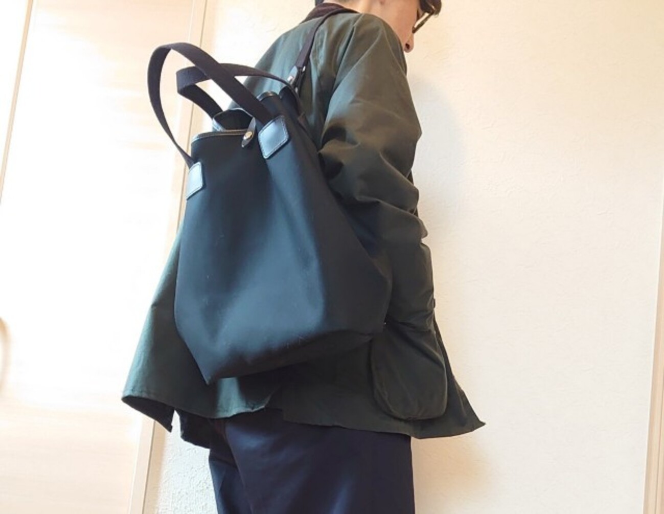 良品 ビリンガム ワンショルダースリング カーキ 英国製 2WAY トート