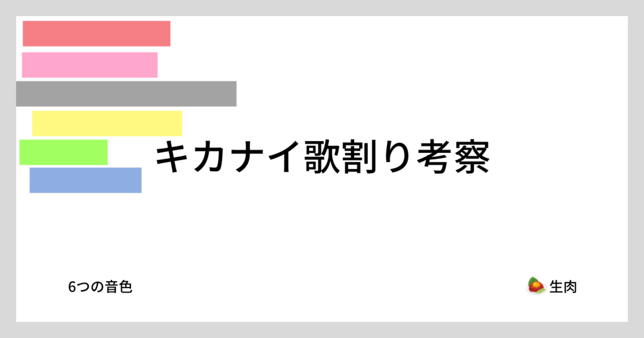 キカナイ歌割り考察 - 6つの音色