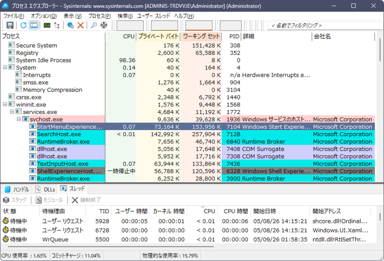 シングレン　※プロフ必読_専用ページ Sysinternals プロセス エクスプローラー (ProcessExplorer) x64 v17