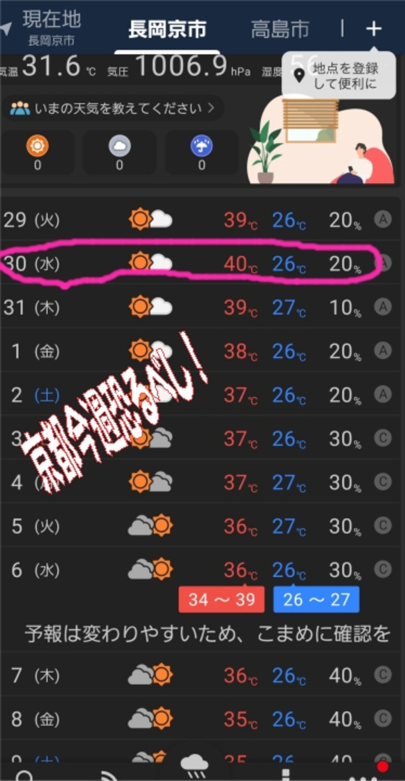 残酷暑（ざんこくしょ）・・🌎壊れかけた地球　気温予想も小まめにチェック！ - いげのやま美化クラブ(kyoto　Japan）