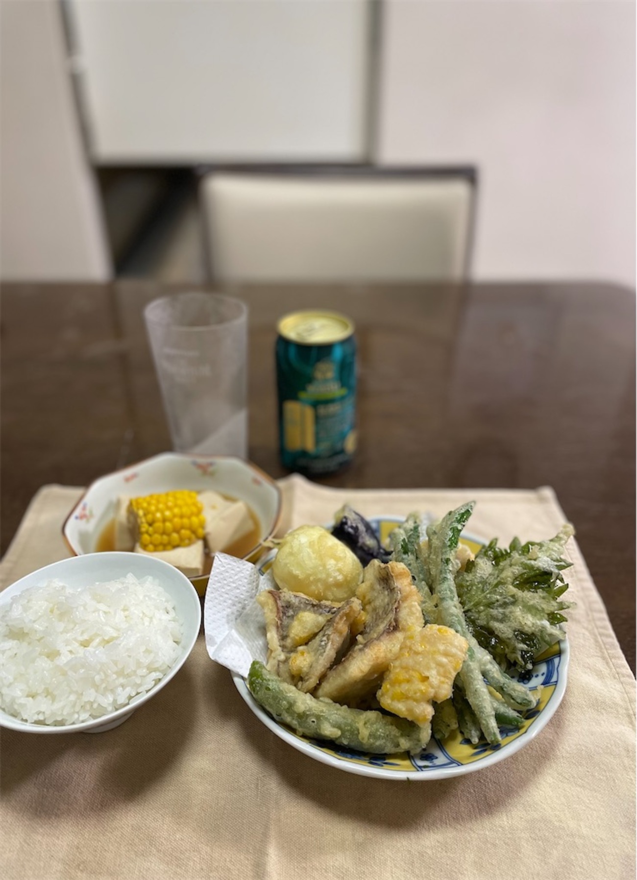 鯛と野菜天ぷら@我が家 - めんのほそ道
