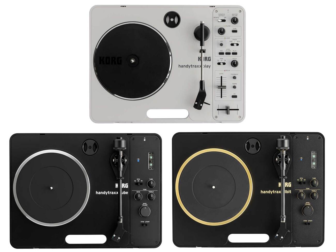 KORG、ポーダブルレコードプレーヤー「handytraxx」シリーズを発表 