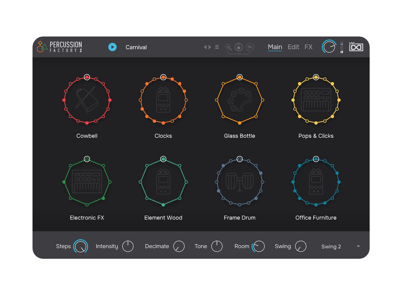 UVI PERCUSSION FACTORY 2 〜ワンクリックでパターンが生成できる
