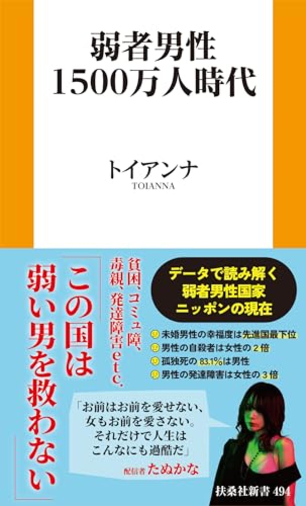 「弱者男性1500万人」ってなんだろうと思ってトイアンナ氏が設定した弱者男性認定の16の条件をチェックしてみたら、「その定義だと弱者女性2000万越えちゃうしやっぱり女性を優先して救うべきでは？」っていう感想になった - 頭の上にミカンをのせる