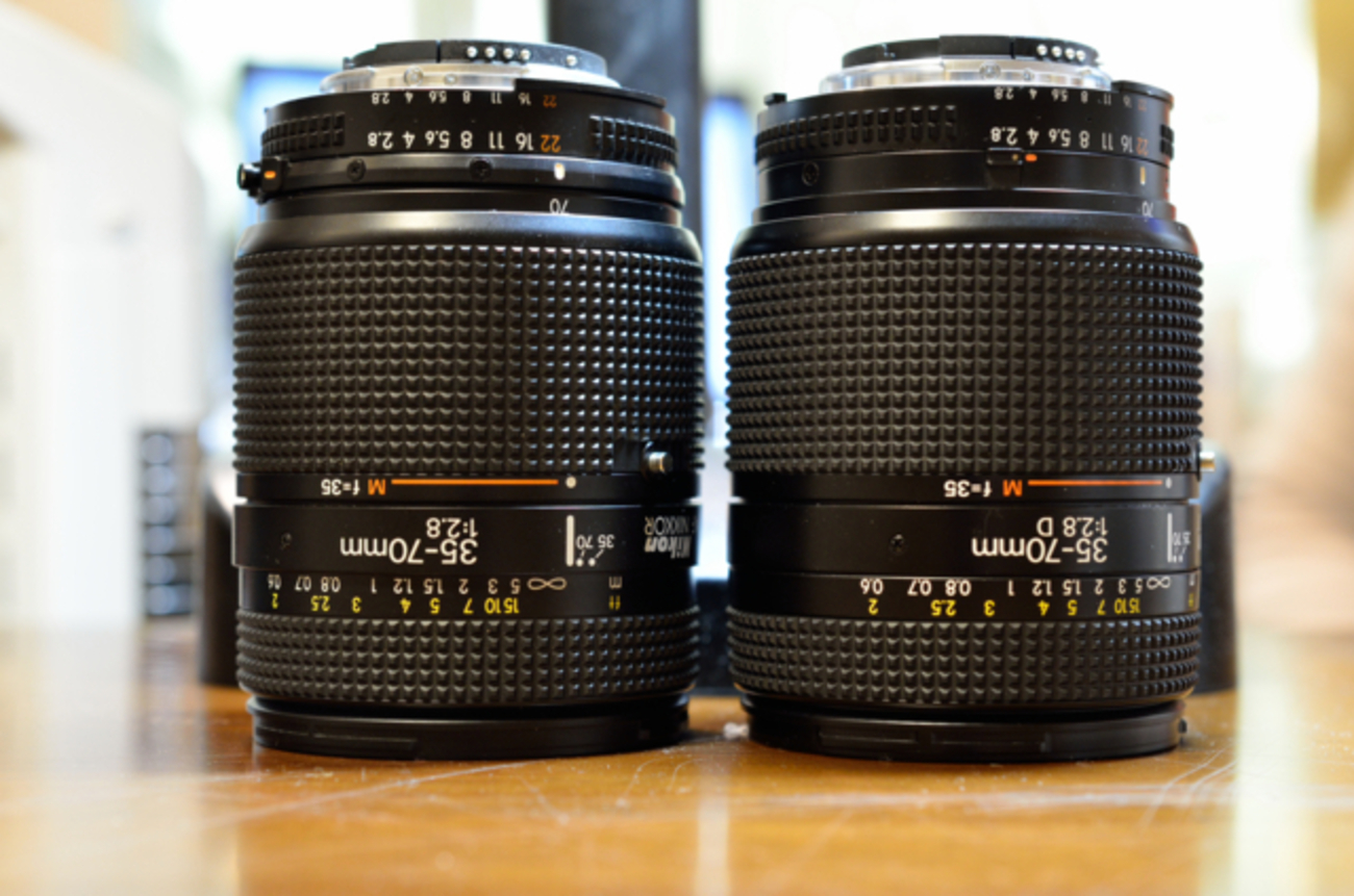 Ai AF Zoom Nikkor 35-70mm F2.8(S) と Ai AF Zoom Nikkor 35-70mm F2 