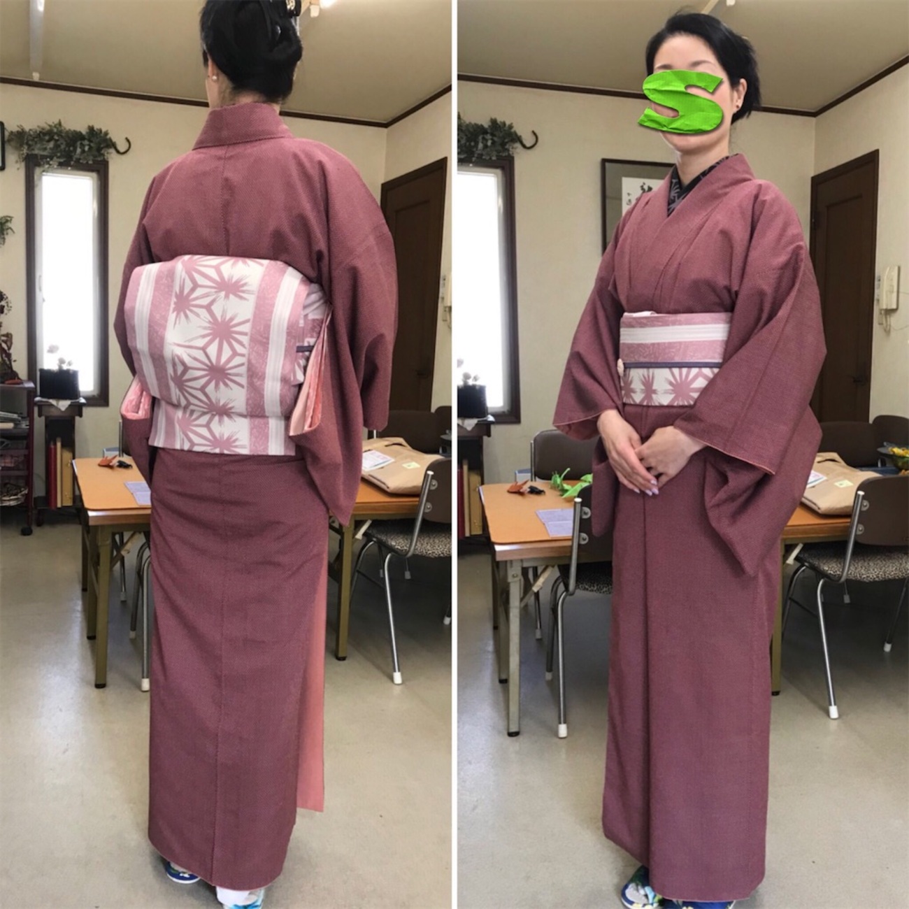 大人ピンクの紬でお花見コーデ - SYUREIの着物あれこれ