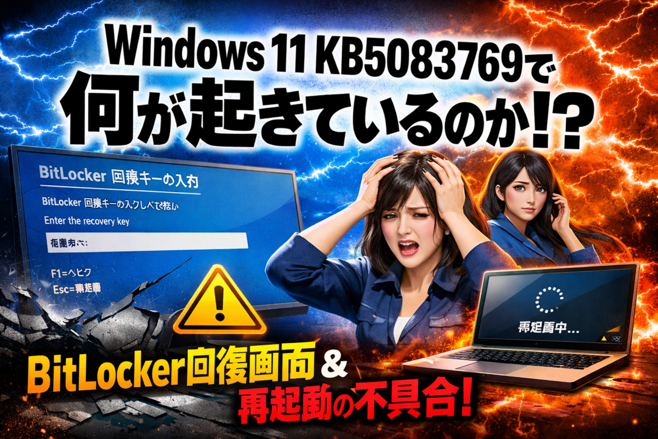 Windows 11 KB5083769で何が起きているのか BitLocker回復画面の表示と