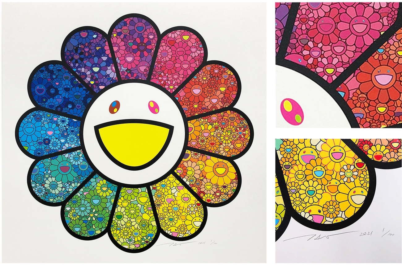 村上隆 記憶の中のドラえもん 版画 お花
