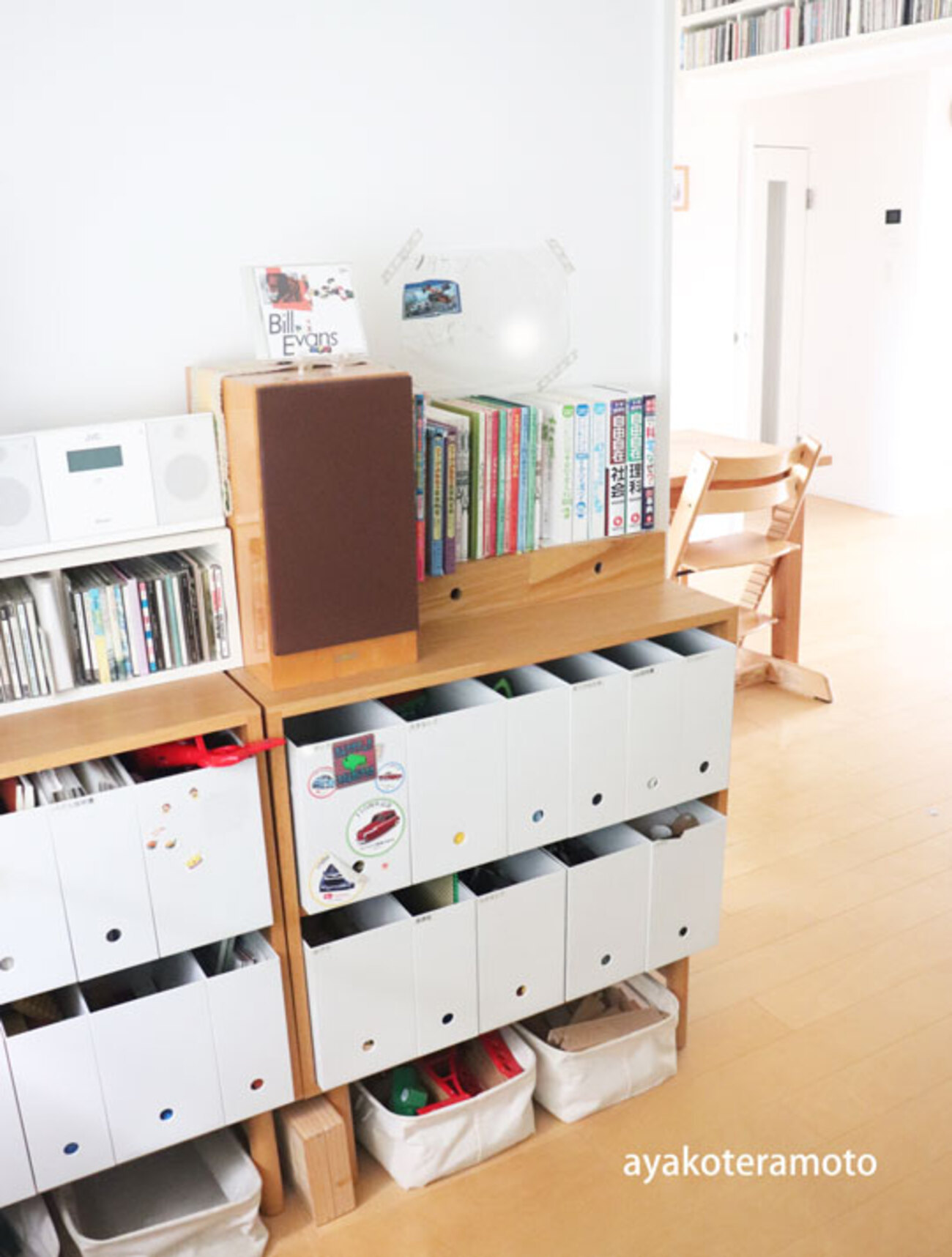 リビングのおもちゃ収納のまとめ】赤ちゃん用はカゴ2つ、他は無印良品