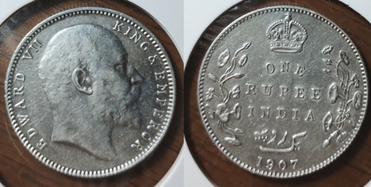 コイン探求の旅 ＃194 『英領インド 1ルピー銀貨 エドワード7世
