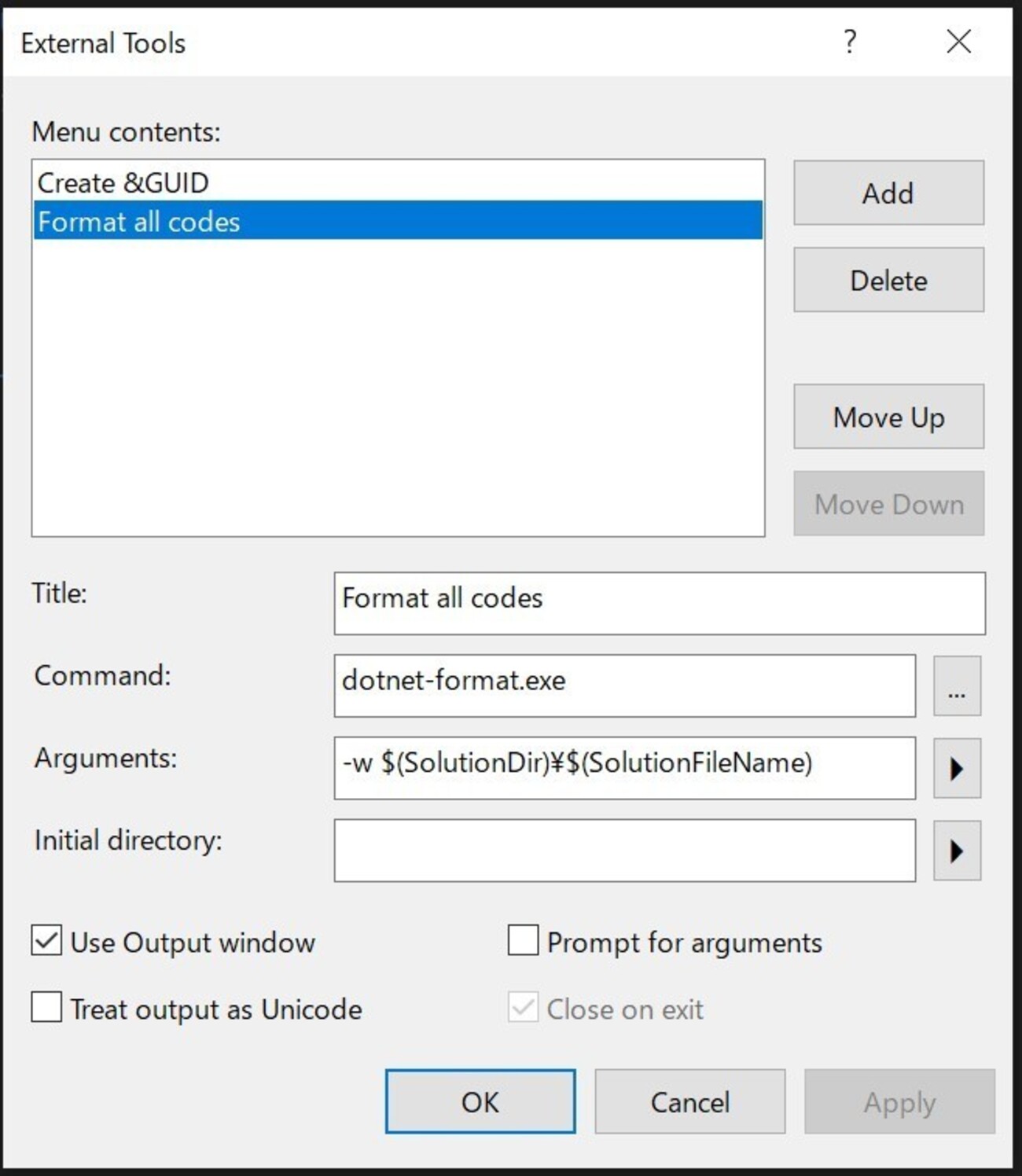 Visual Studio でコードを .editorconfig に従って一括