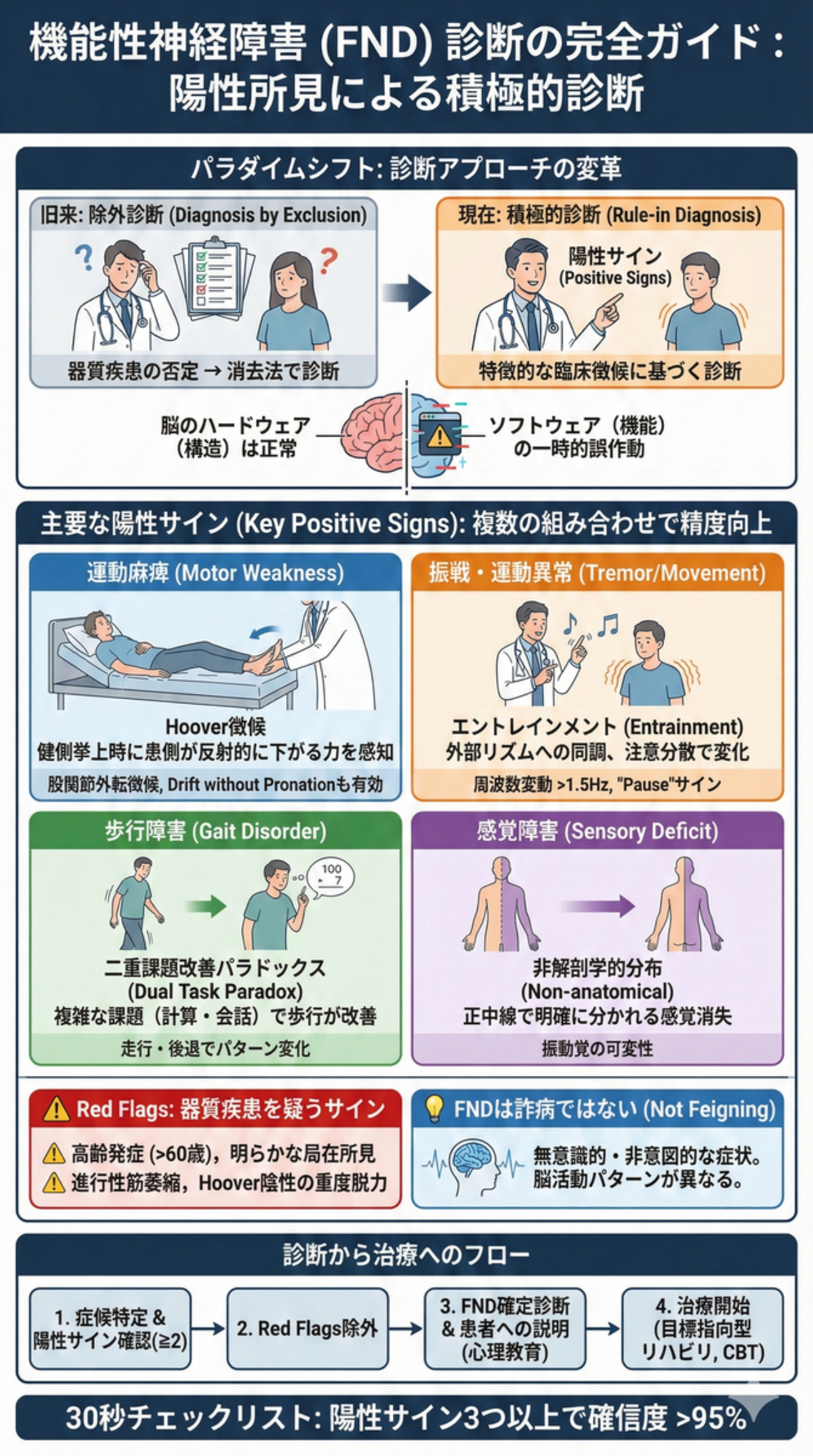機能性神経障害（FND）vs. 器質疾患：診察手技の完全ガイド【2025年