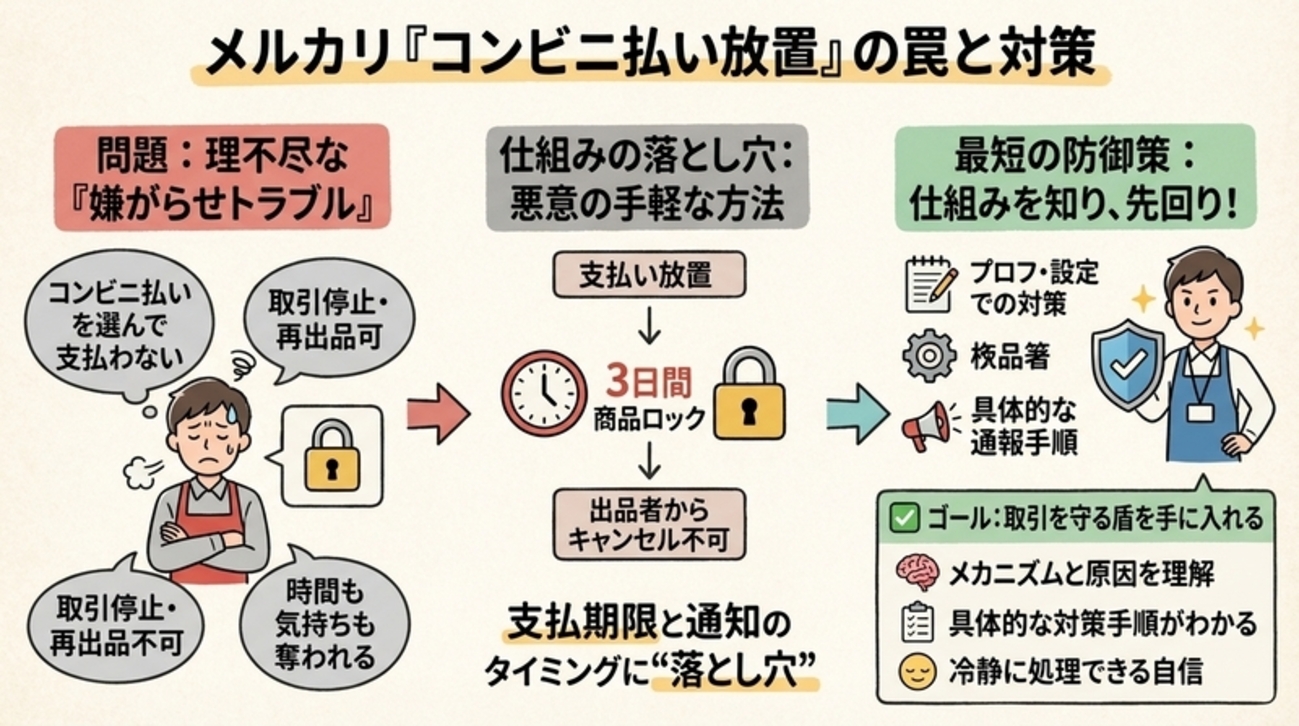 イタズラ購入はメルカリ事務局に通報　コンビニ払い不可 メルカリのコンビニ払いで嫌がらせされたら？トラブル防止策 - 暮らし
