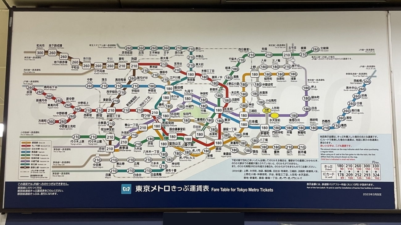 名鉄 石仏駅 運賃表 2023-07-30 - 駅の運賃表