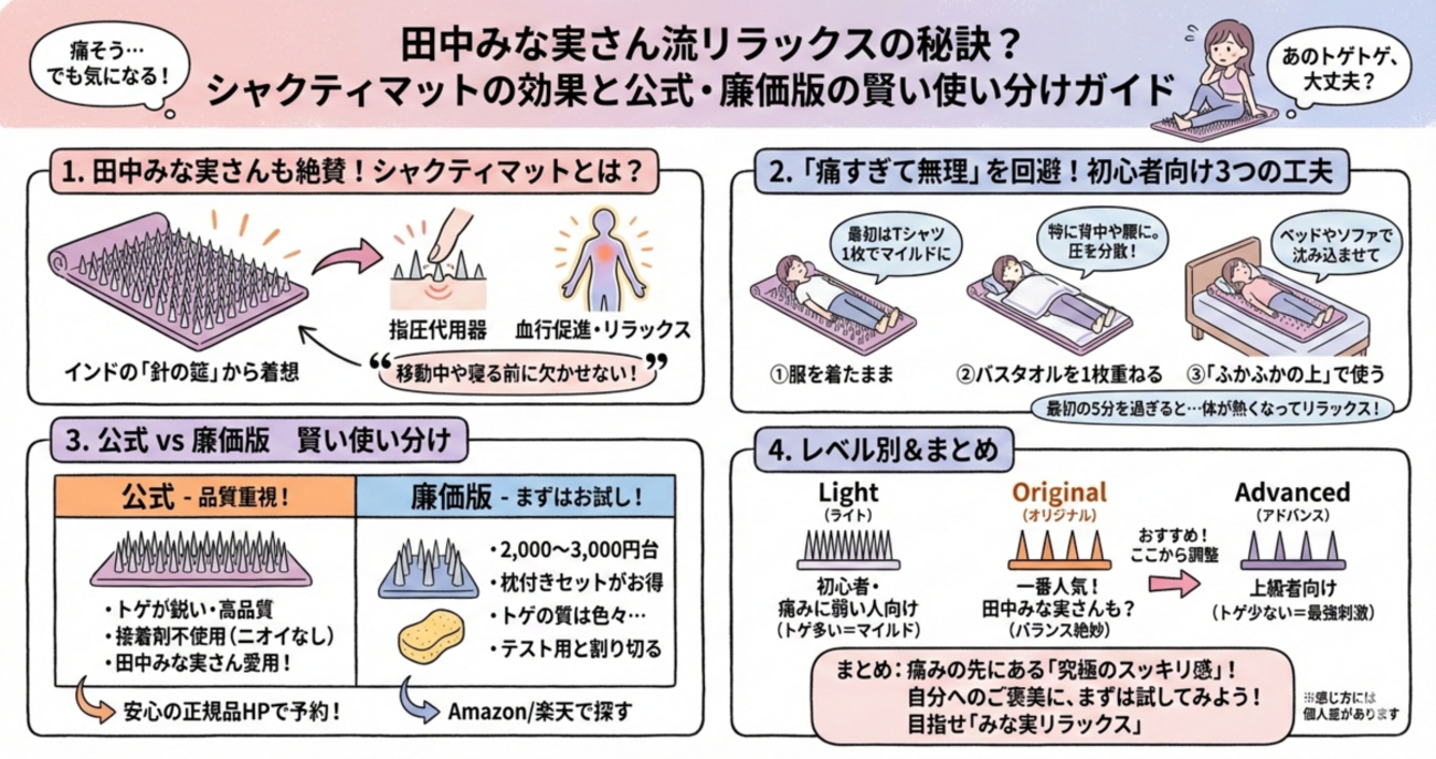 田中みな実さん流リラックスの秘訣？シャクティマットの効果と公式