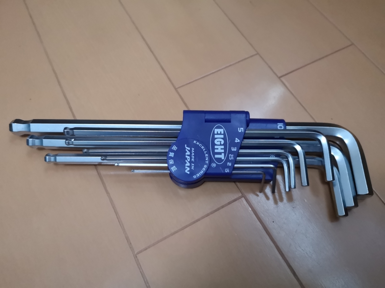 エイト 六角棒スパナ テーパーヘッド エキストラロング セット TLS-9N 