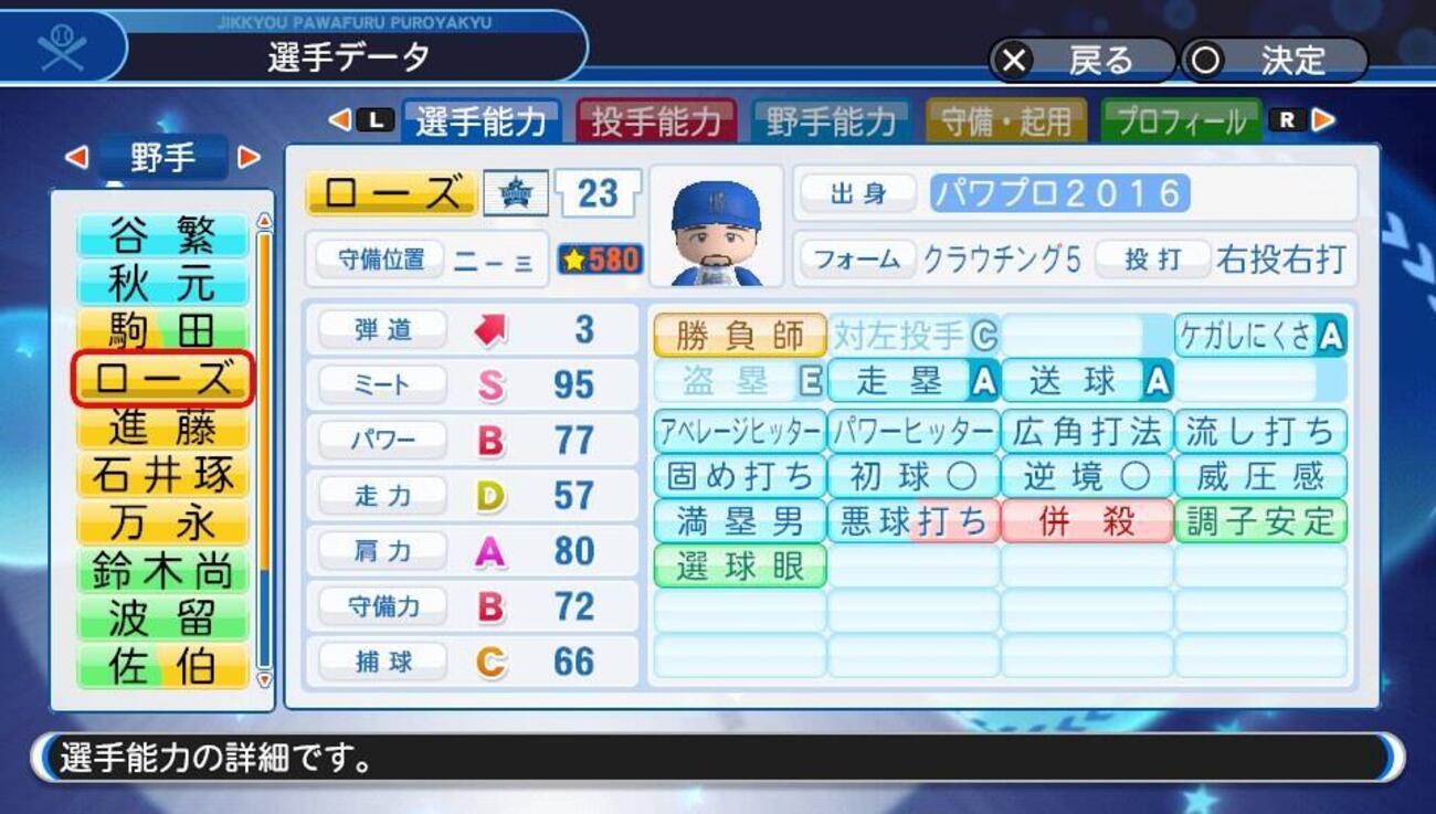 1998年横浜ベイスターズ ロバート・ローズ ※再作成【パワプロ2016