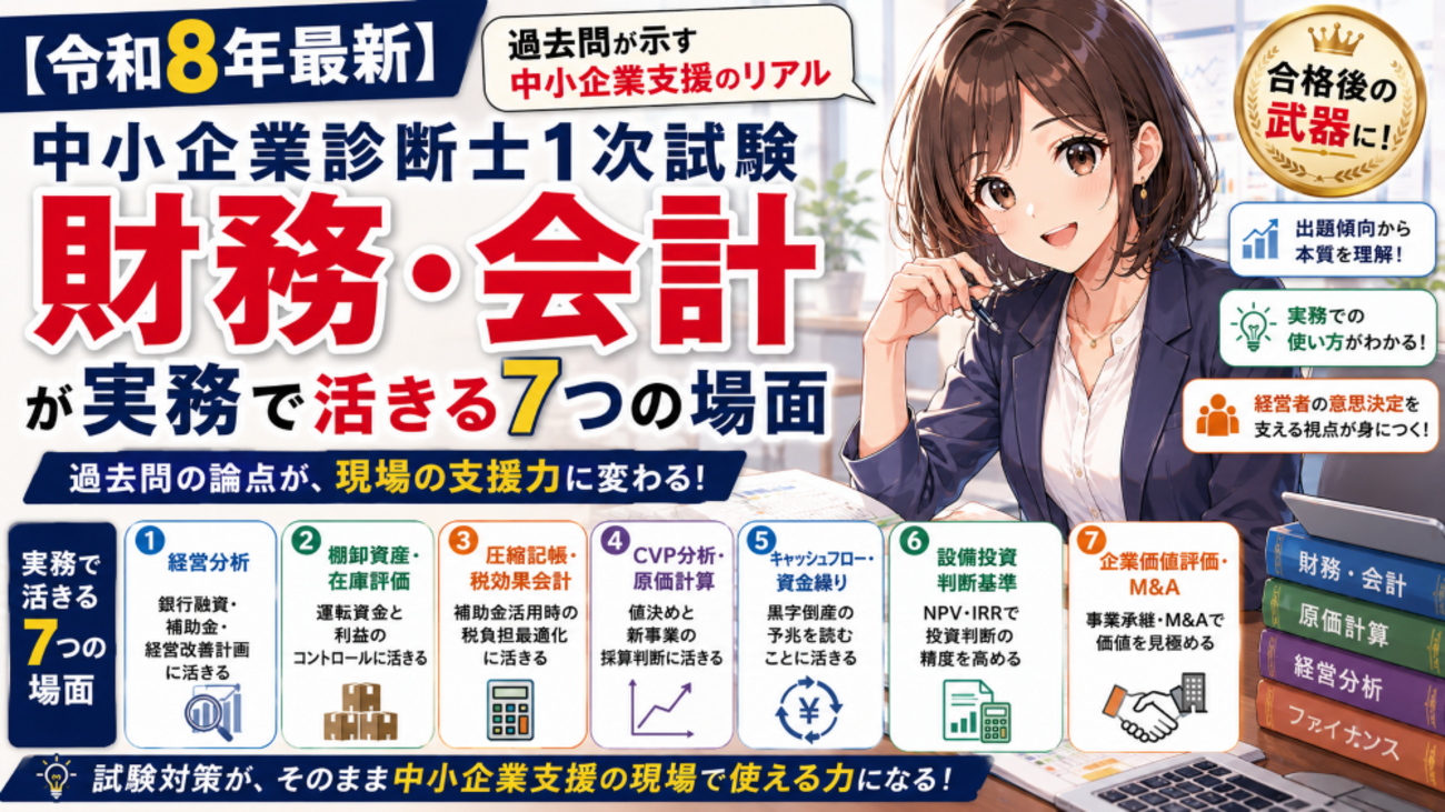 令和8年最新】中小企業診断士1次試験「財務・会計」が実務で活きる7