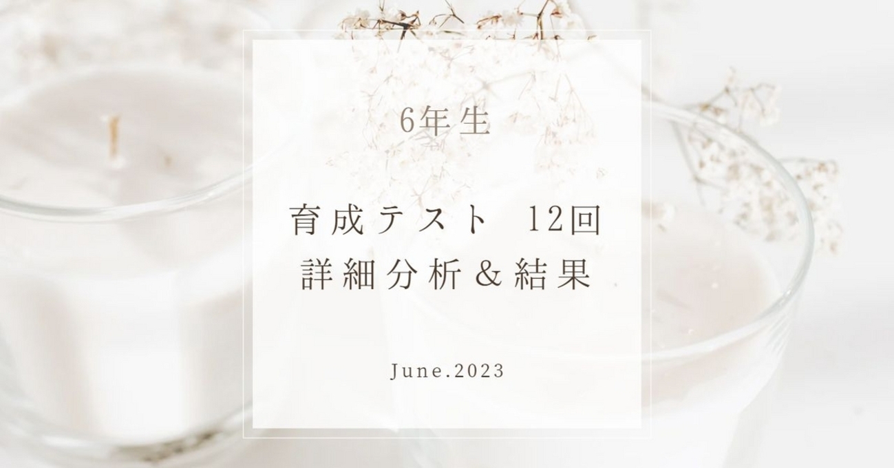 6年生 第12回(6/11)育成テスト分析＆結果 - 【子育て＆中学受験】共育 