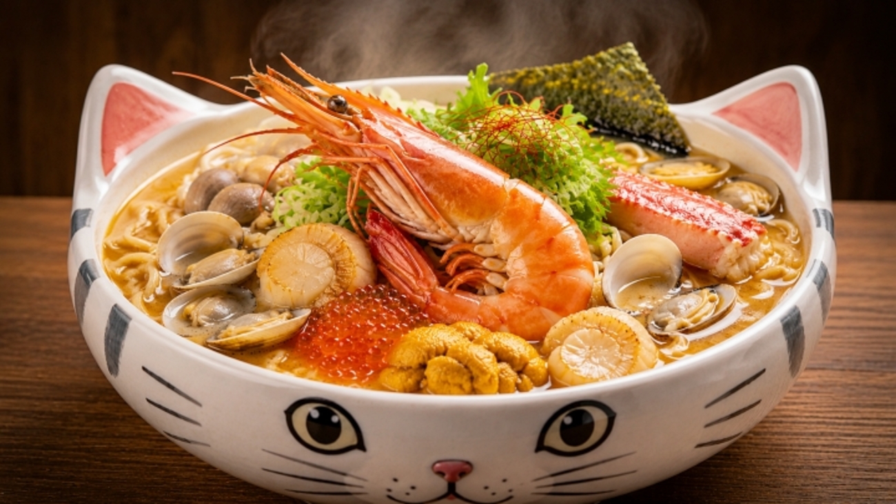 ラーメン丼になった猫