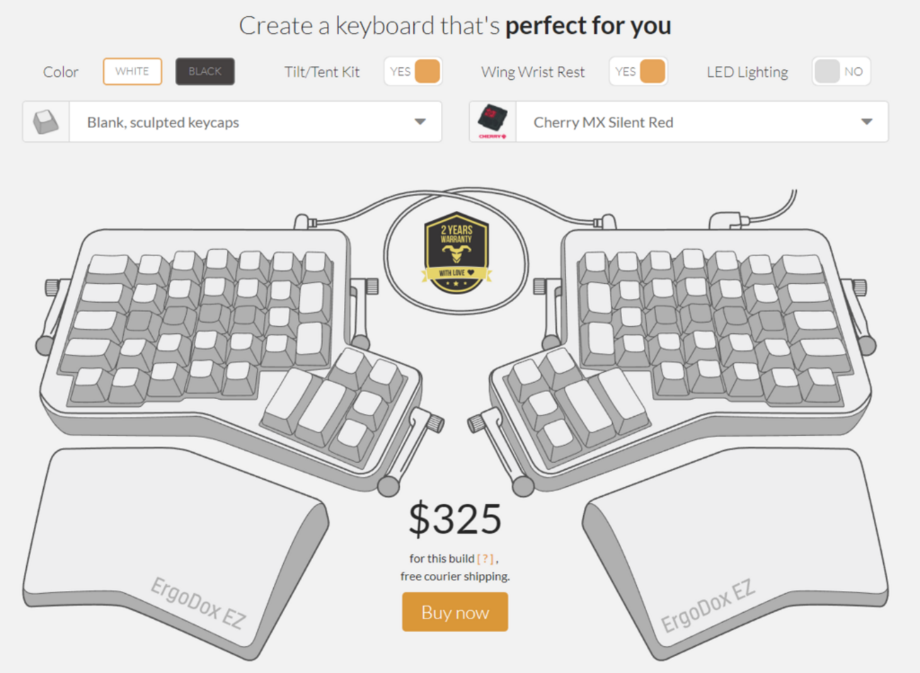 キーボード ErgoDox EZ printed White Gateron Red ErgoDox EZ printed White Gateron Red - メルカリ