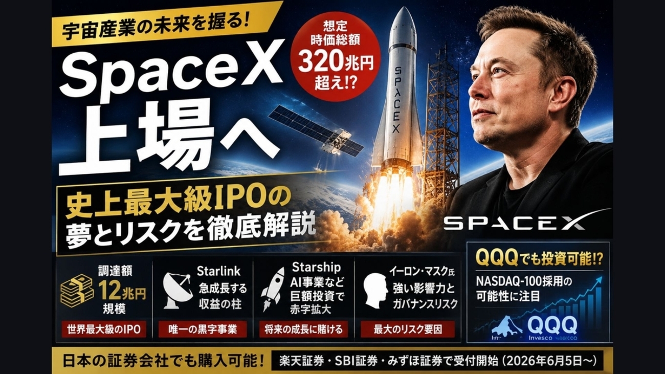 2026年6月最新】時価総額320兆円⁉ 史上最大級IPO 宇宙企業SpaceXの上場