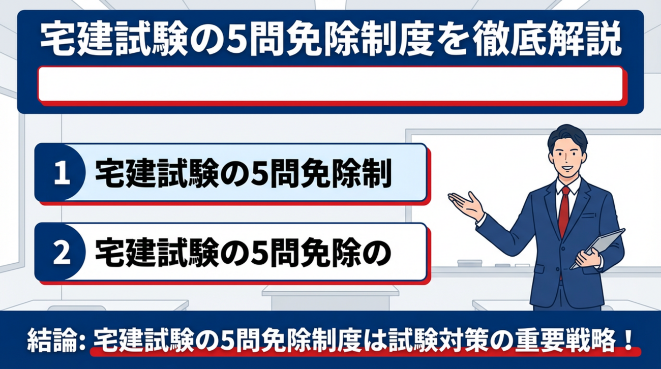 宅建試験の5問免除制度を徹底解説｜合格率アップの実務活用法 - 不動産AI｜不動産プロのためのAI …