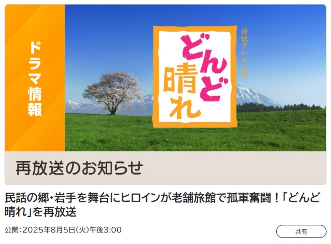 どんど晴れ再放送