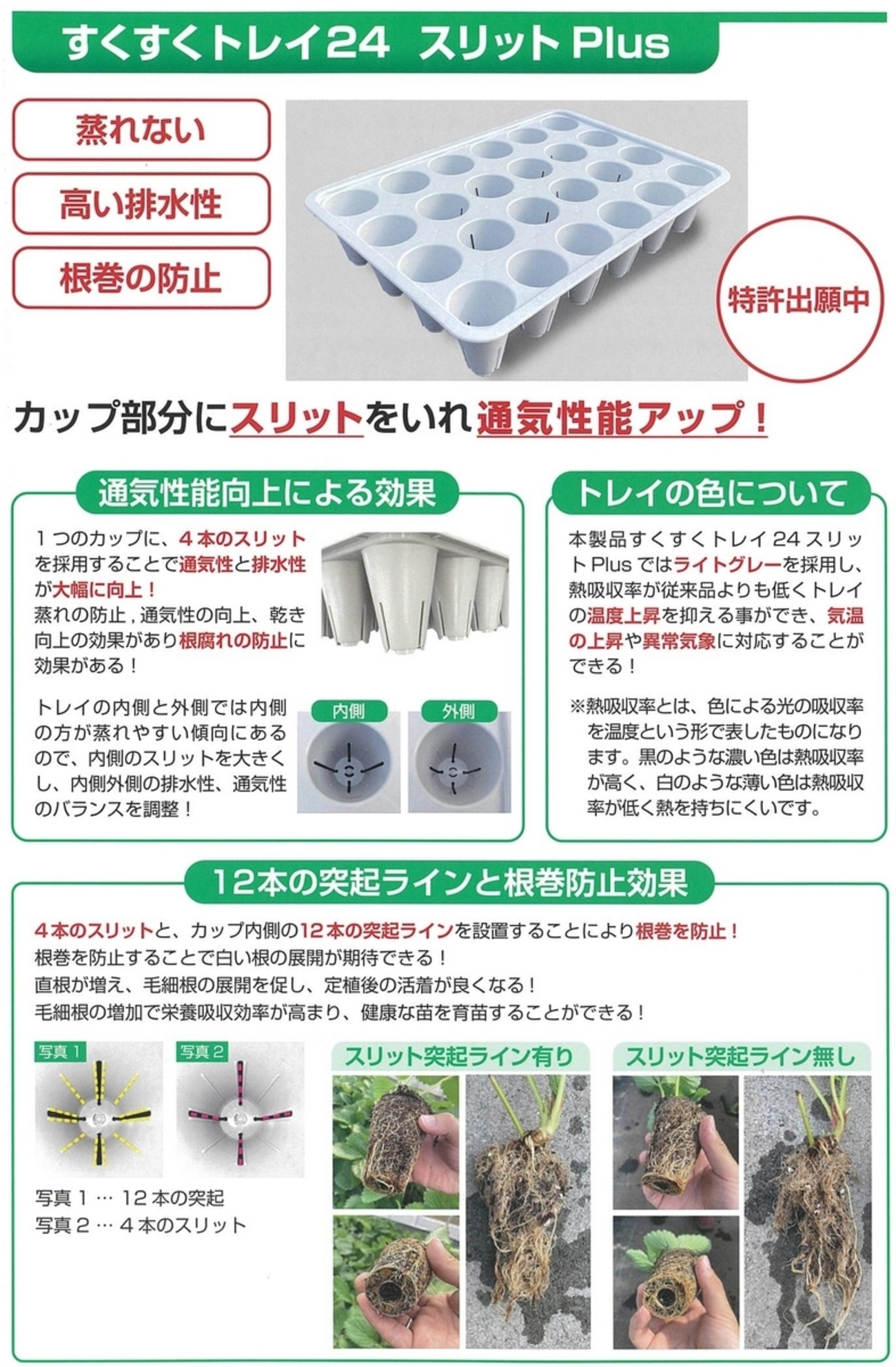 すくすくトレイ24 スリットプラス」新発売 - イケックス「養液栽培肥料 