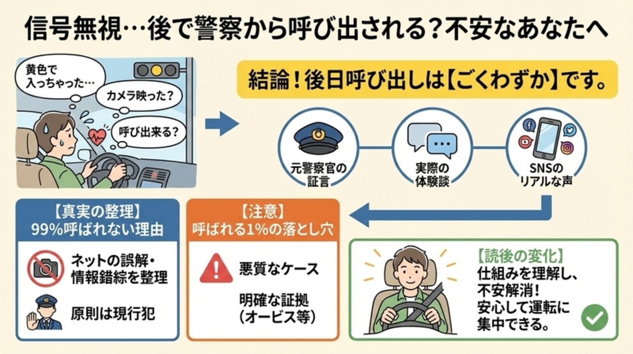 信号 無視 後日 呼び出し