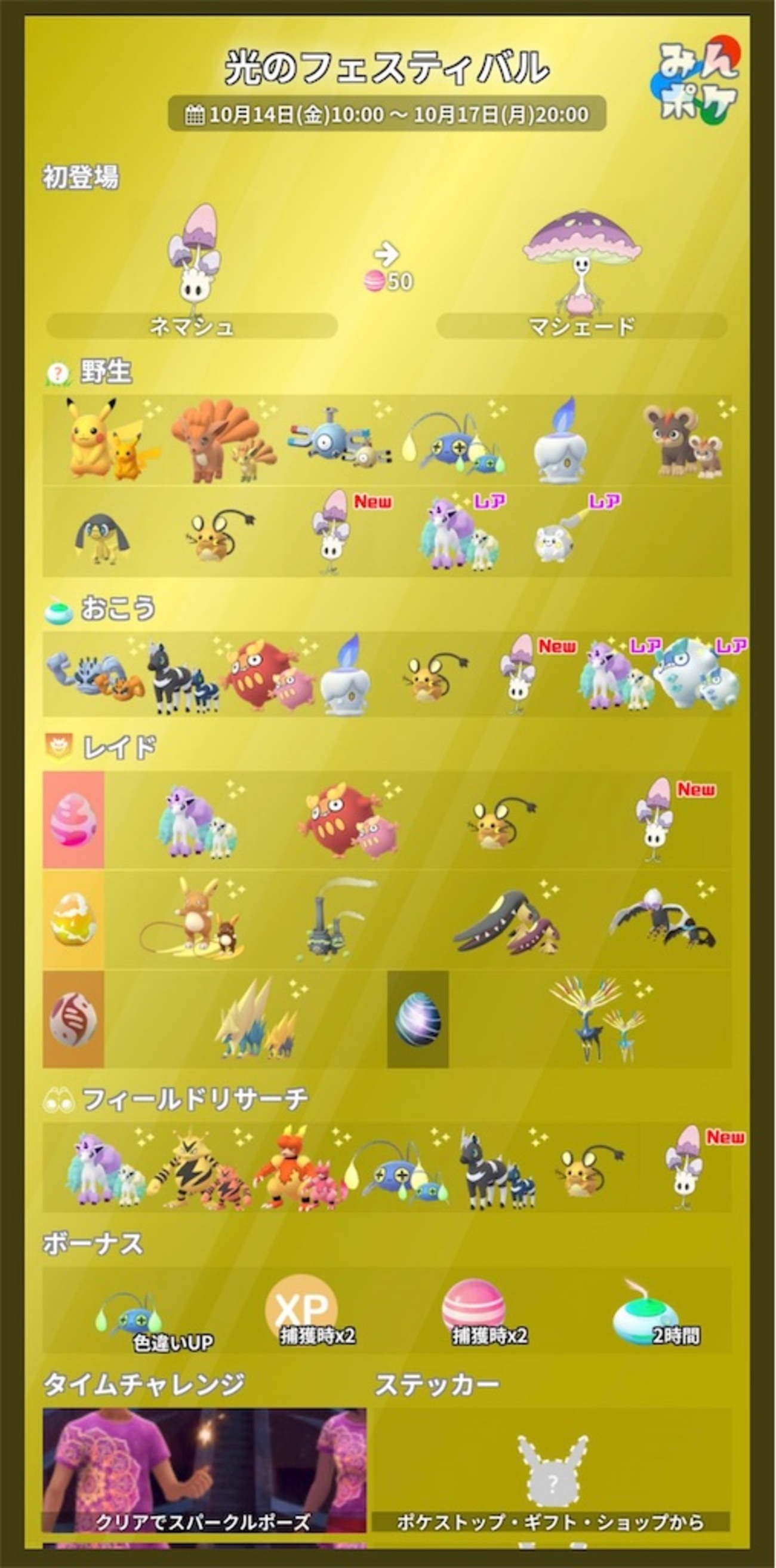 ポケモンGO 光のフェスティバルと復刻コミュデイ - 楽笑家のゆる～いポケモンGOブログ