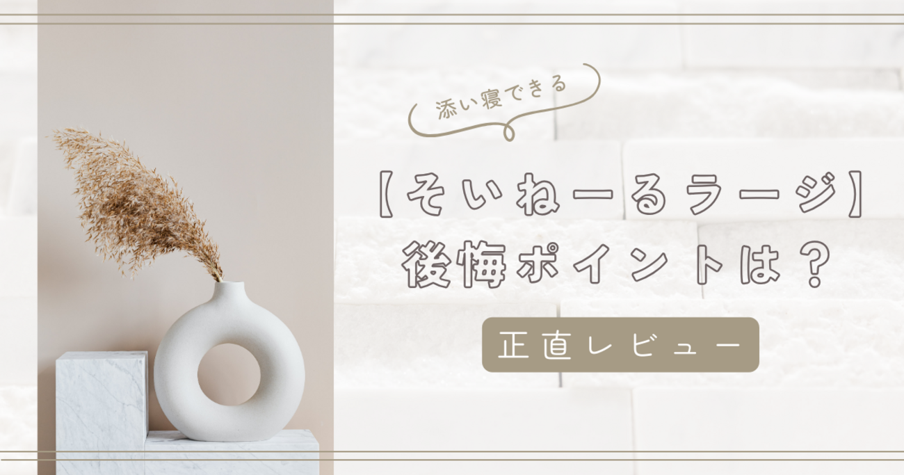 そいねーるラージ】実際に使って分かったメリット・後悔ポイントも正直 