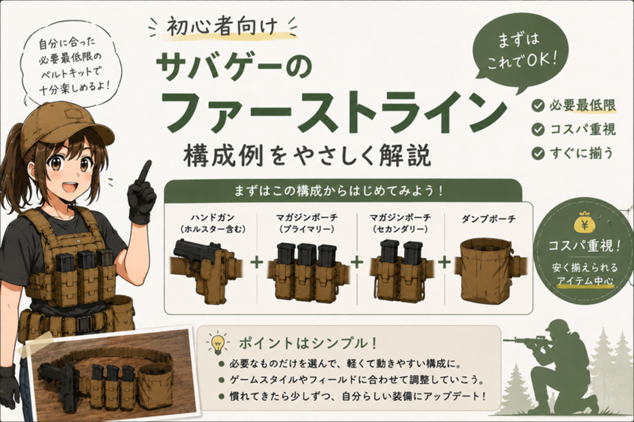 サバゲーのベルト装備を安く組む方法 | 初心者向けファーストライン