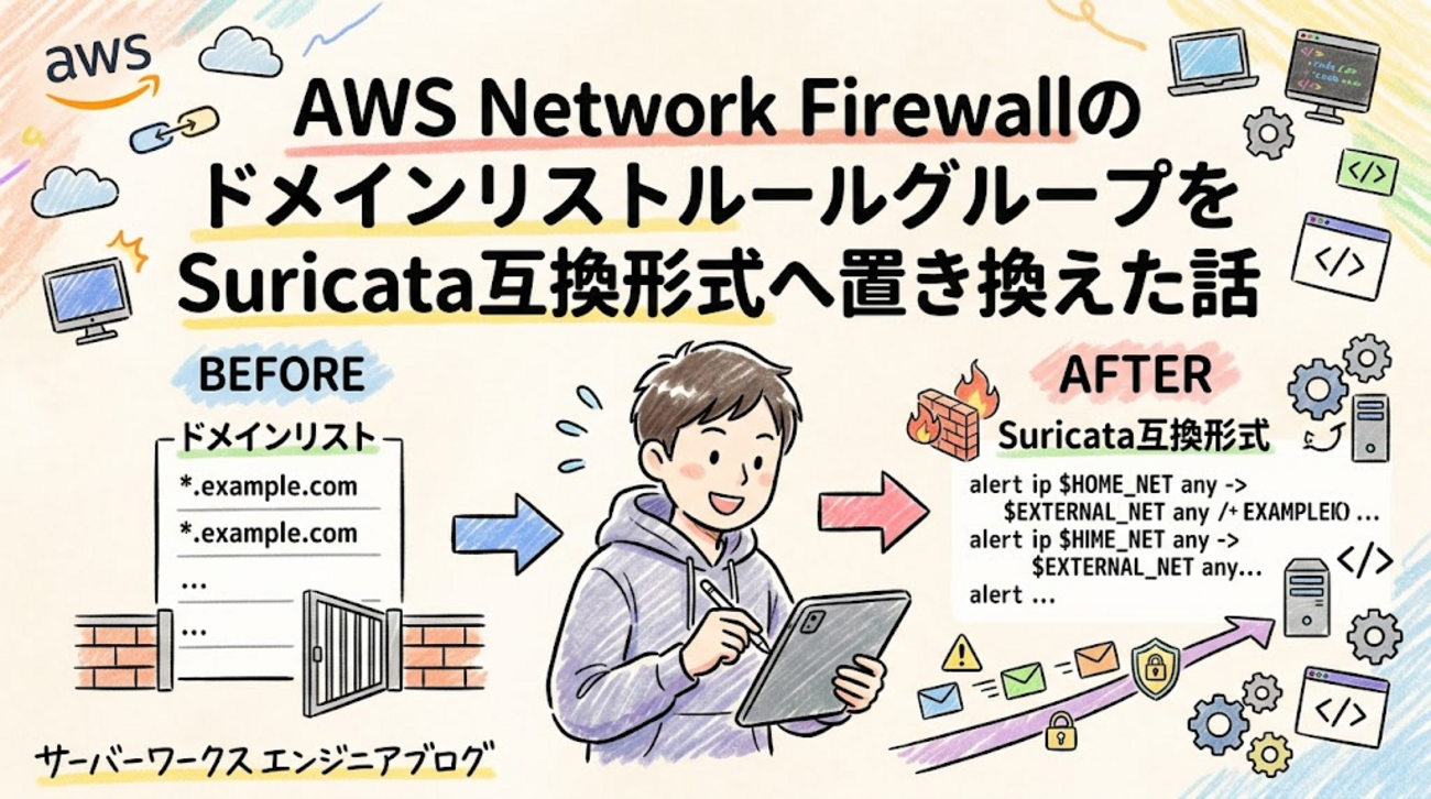 AWS Network FirewallのドメインリストルールグループをSuricata互換形式へ置き換えた話 | サーバーワークスエンジニアブログ