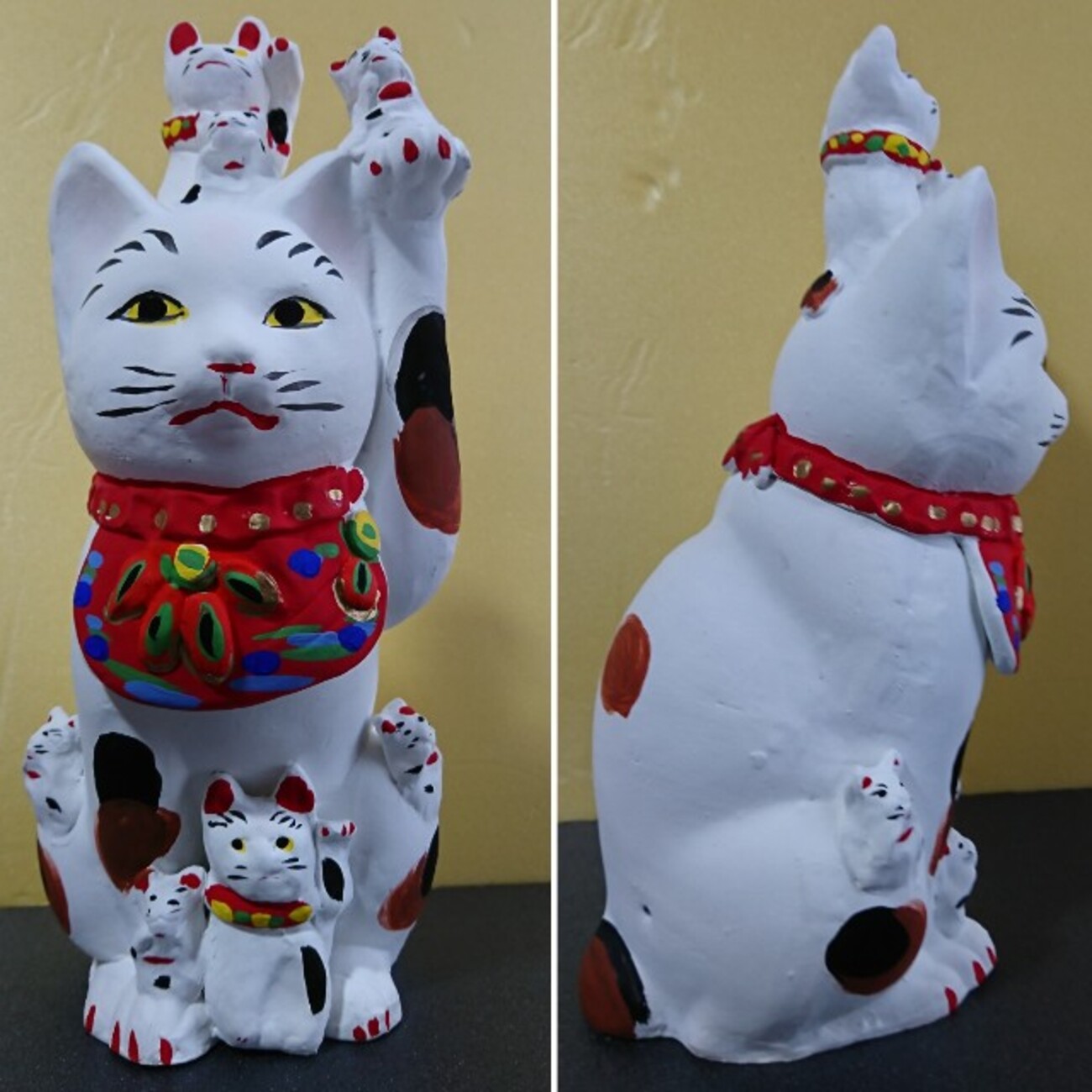 招き猫2【京都】伏見人形/菱屋(ひしや) - 郷土玩具/招き猫十八番