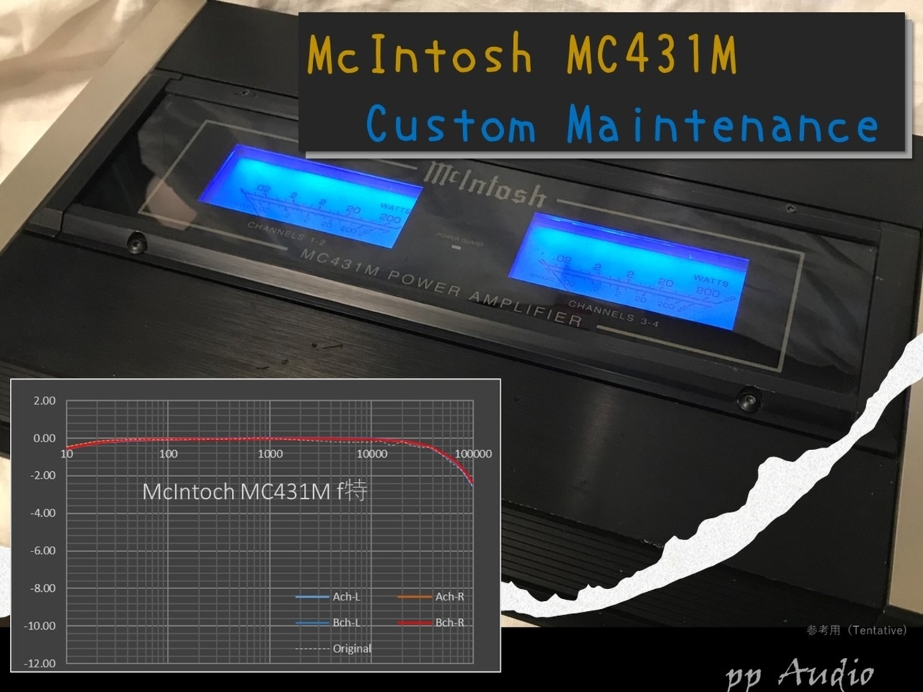 憧れのマッキントッシュ アンプMC431M カスタム・メンテナンス（仕上げ 