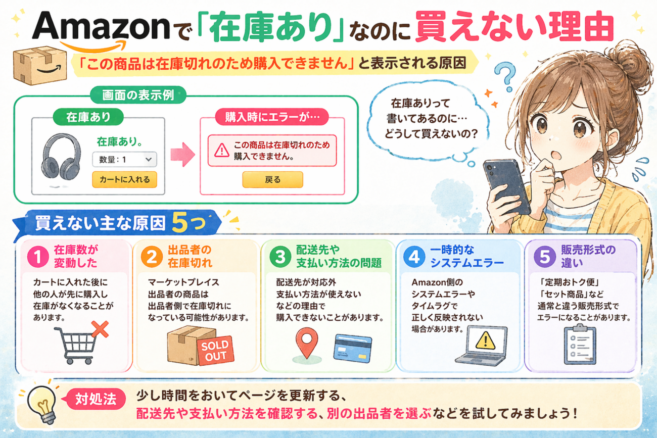 Amazonで「在庫あり」なのに買えない理由｜「この商品は在庫切れのため 